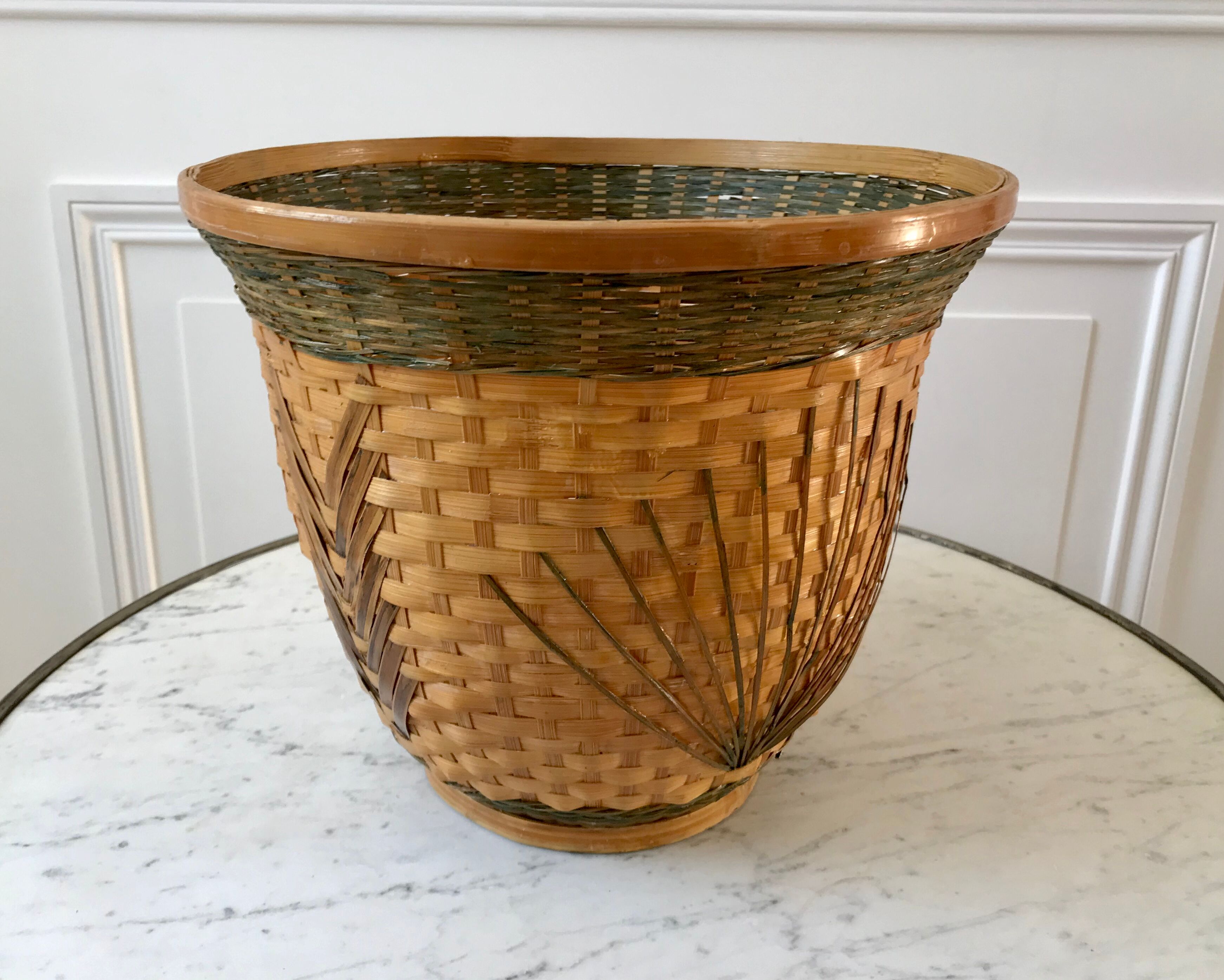Rattan pot cover 70s
