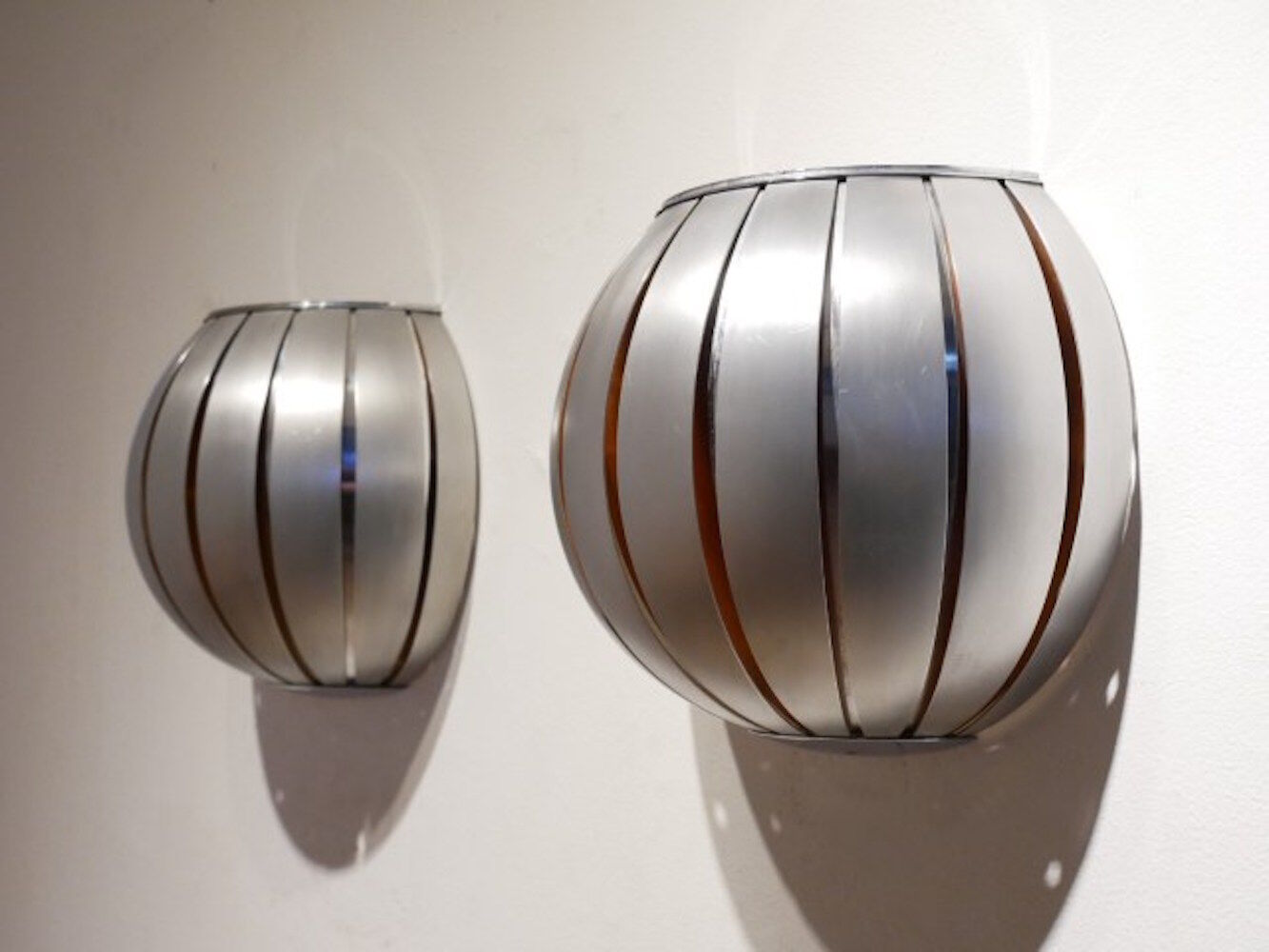 Scandinavian aluminium wall lamps, 1970s