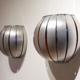 Scandinavian aluminium wall lamps, 1970s