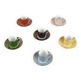 Set of 6 Art Deco coffee cups Lanternier Limoges