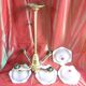 Art Deco chandelier, 4 arms of light, opalescent Ezan glasses