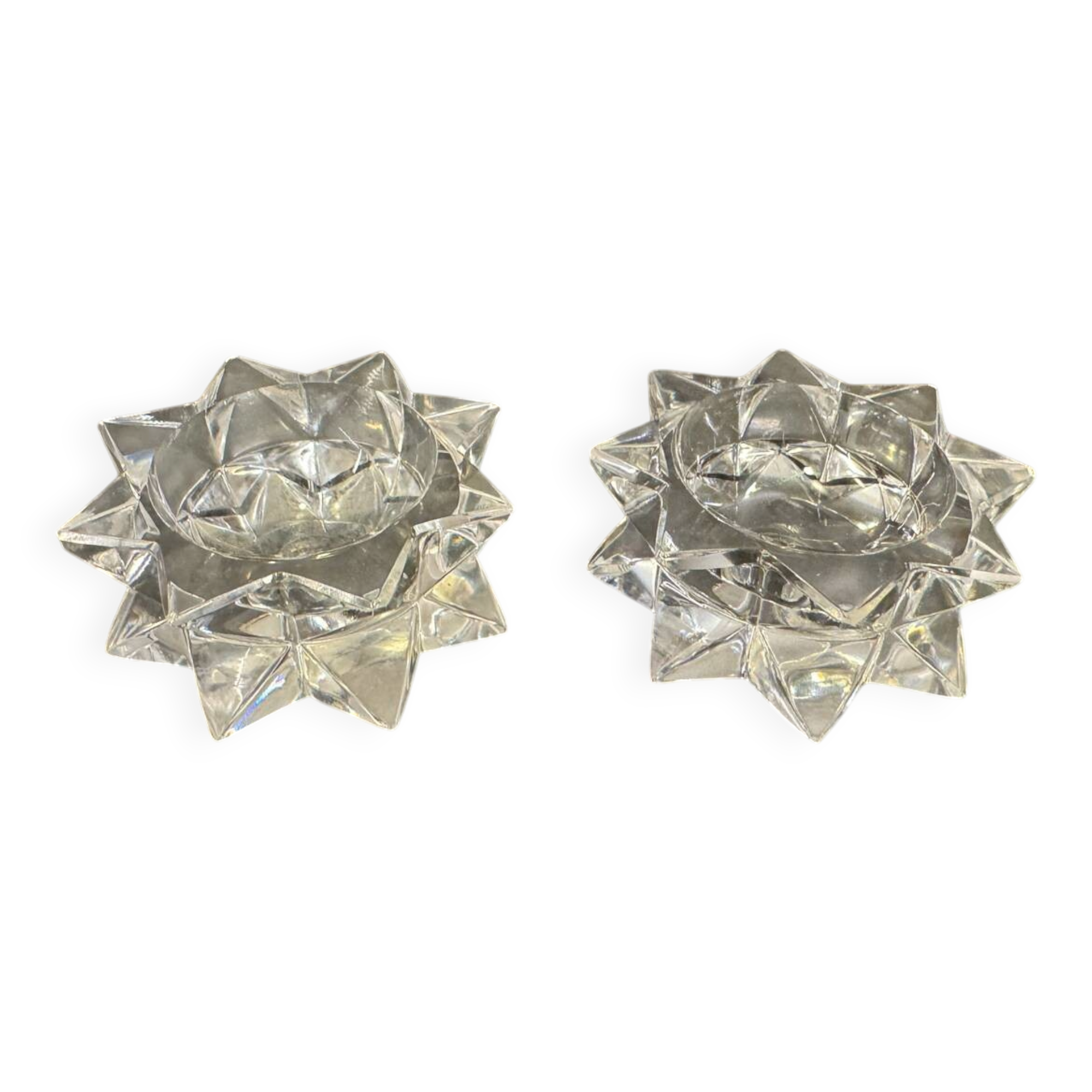 Pair of Saint-Louis cut crystal salt cellars