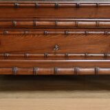 Armoire à Glace en Pitchpin esprit Bambou, Art Nouveau – Début XXème