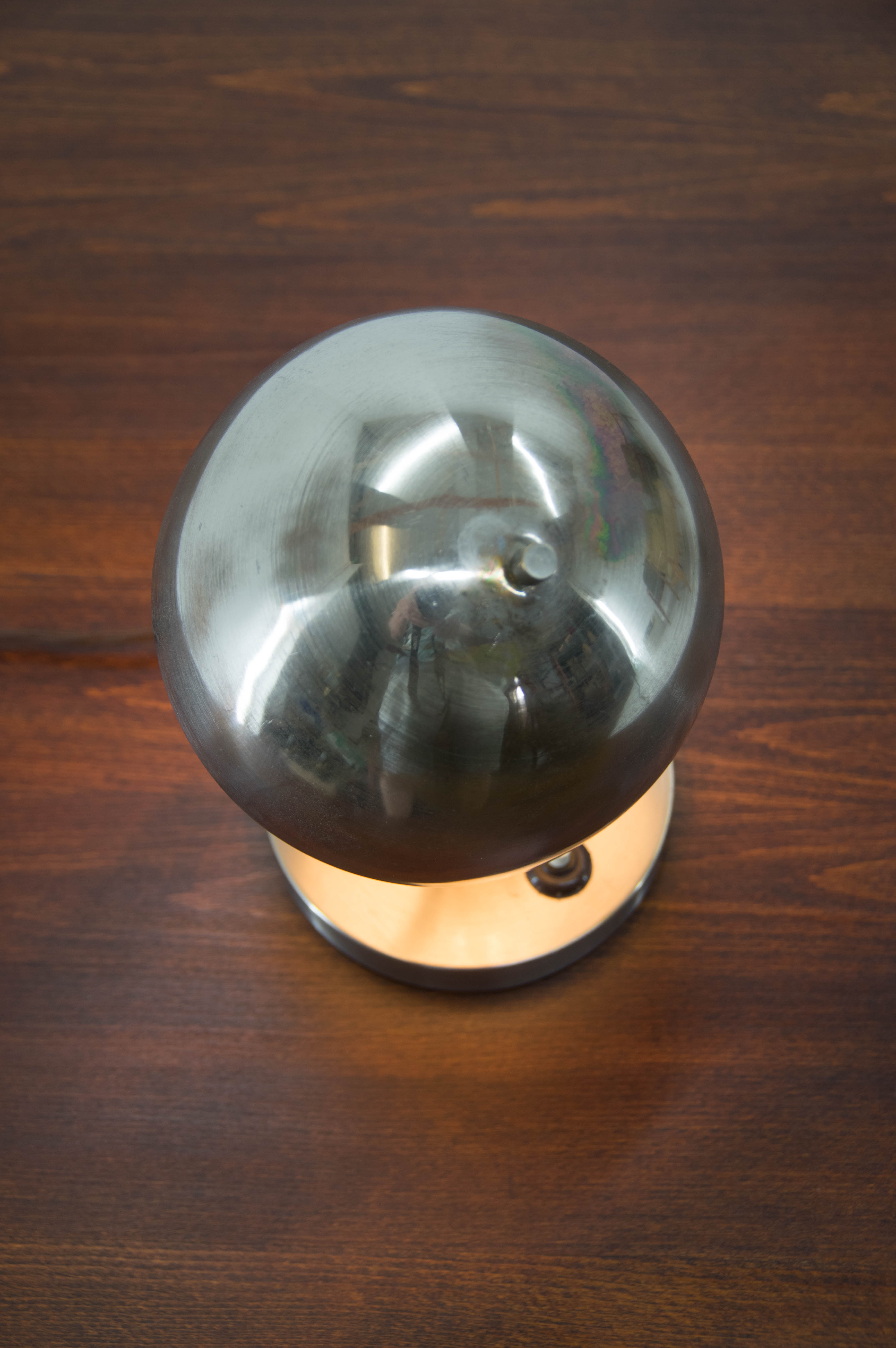 Table or bedside nickel-plated lamp, 1920s