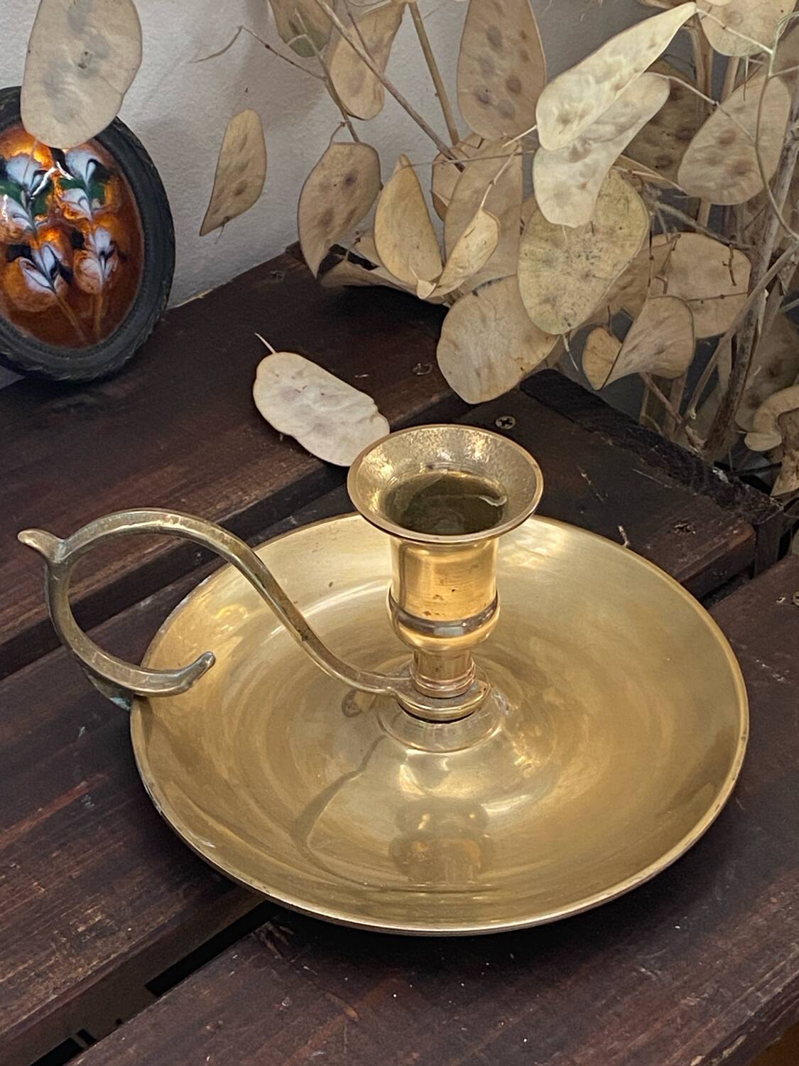 Brass cellar rat candle holder