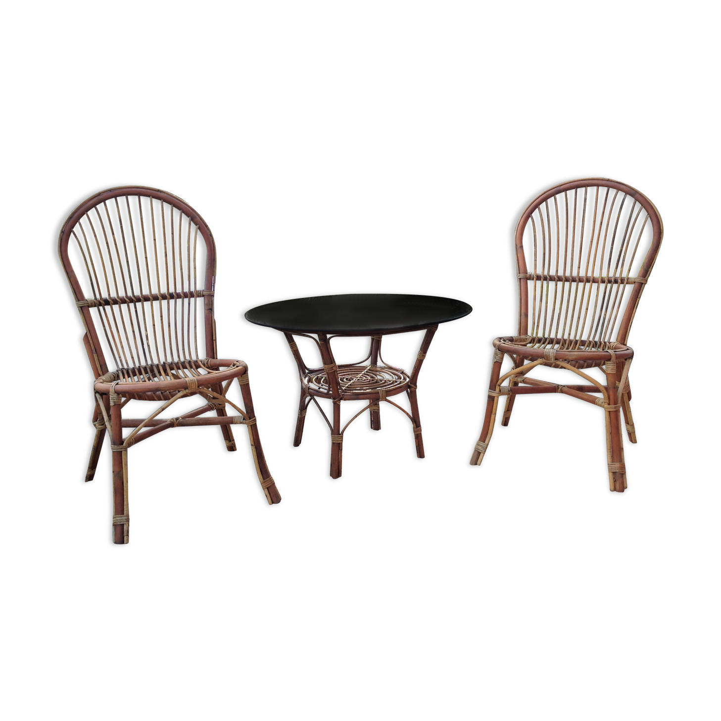 Rattan garden furniture / vintage 60s-70s