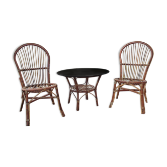 Rattan garden furniture / vintage 60s-70s
