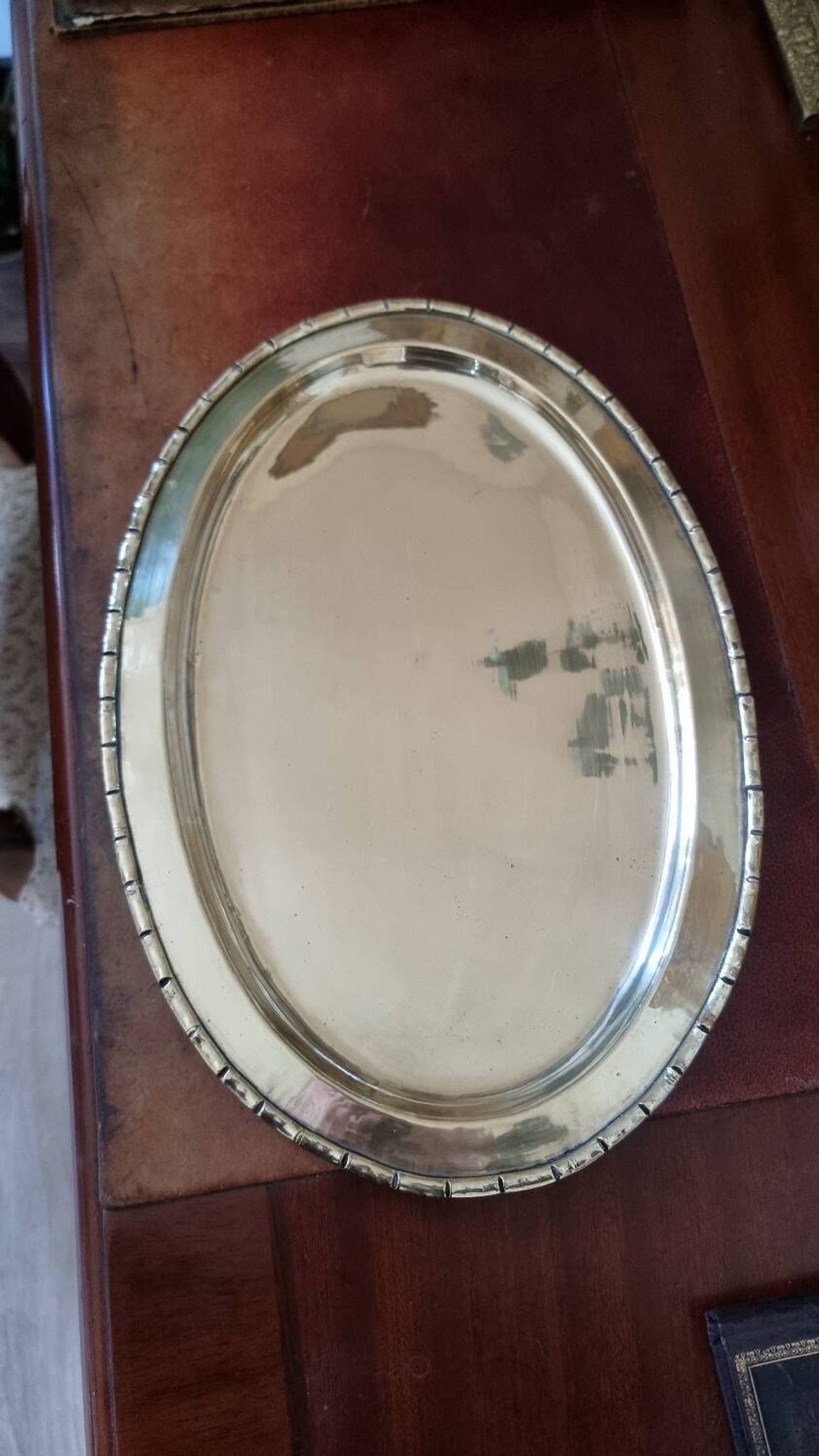 Vintage gold metal tray