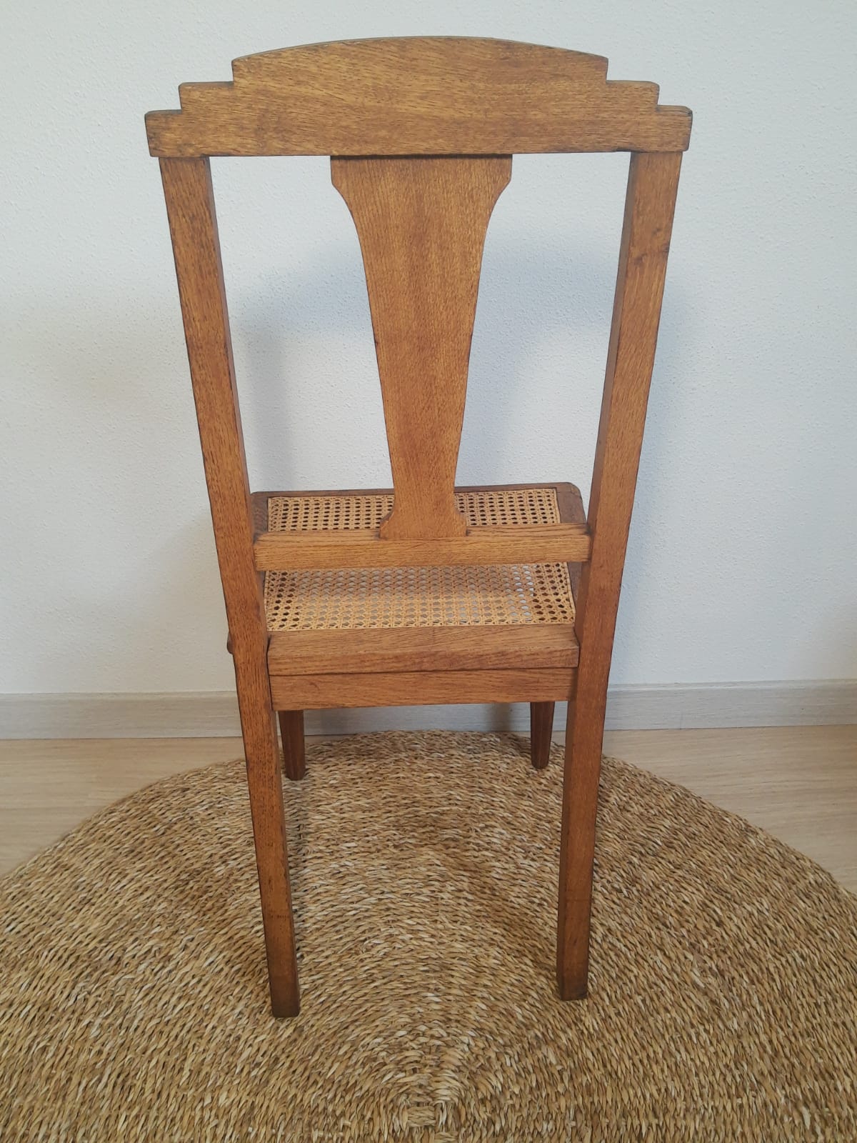 Restyled art deco canned chair