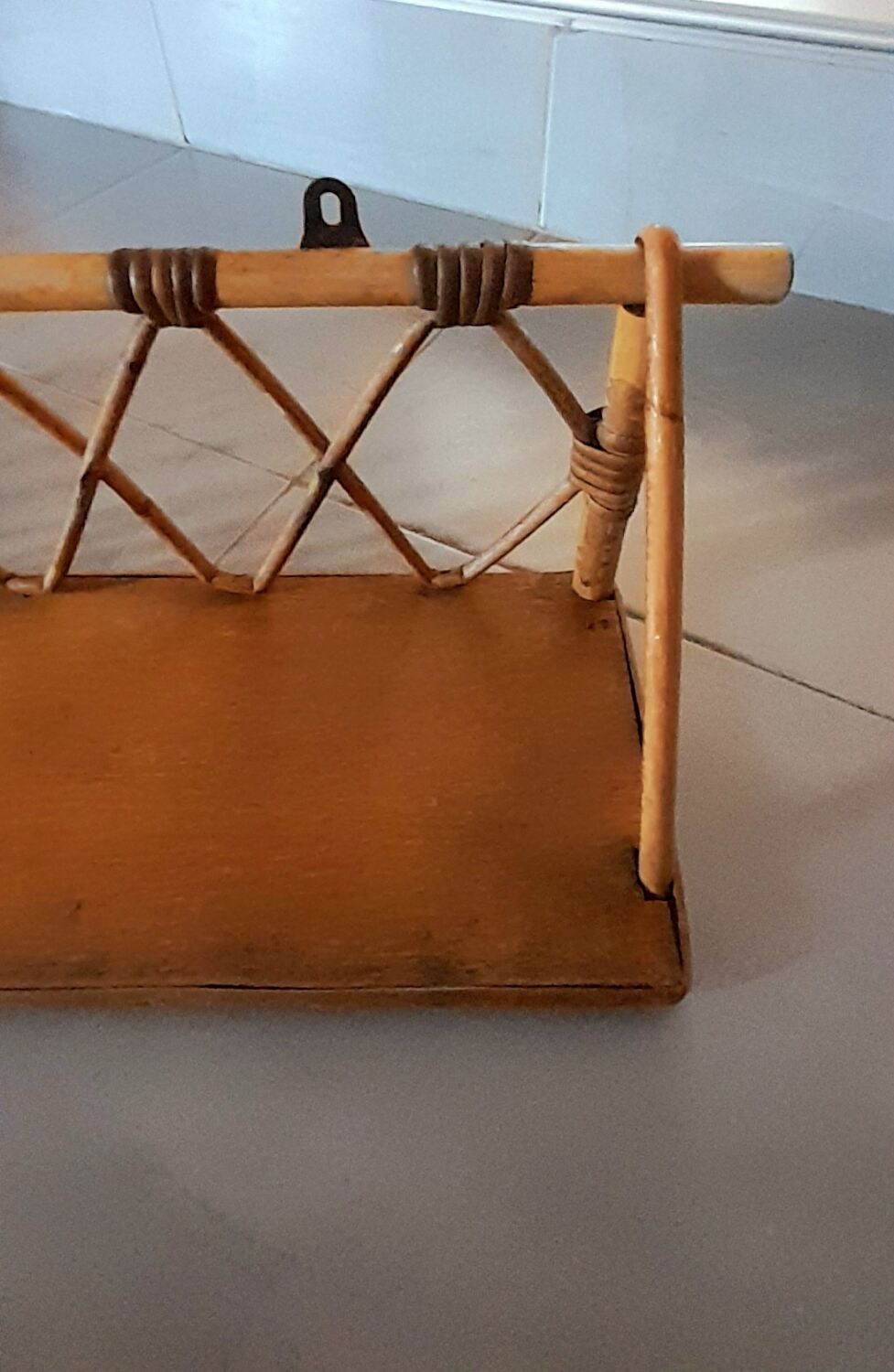 Rattan wall shelf 60s