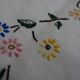 Round tablecloth embroidered hand linen mestizo 150 cm old colorful embroidery.