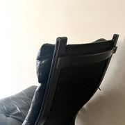 Scandinavian black leather armchair Siesta by Ingmar Relling, design 1970.