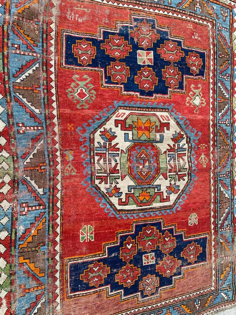 Kazak ancient Caucasian carpet 152x195 cm
