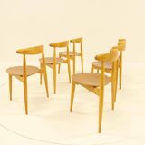 Heart dining set, designed by Hans Wegner for Fitz Hansen,  Denmark 1960s