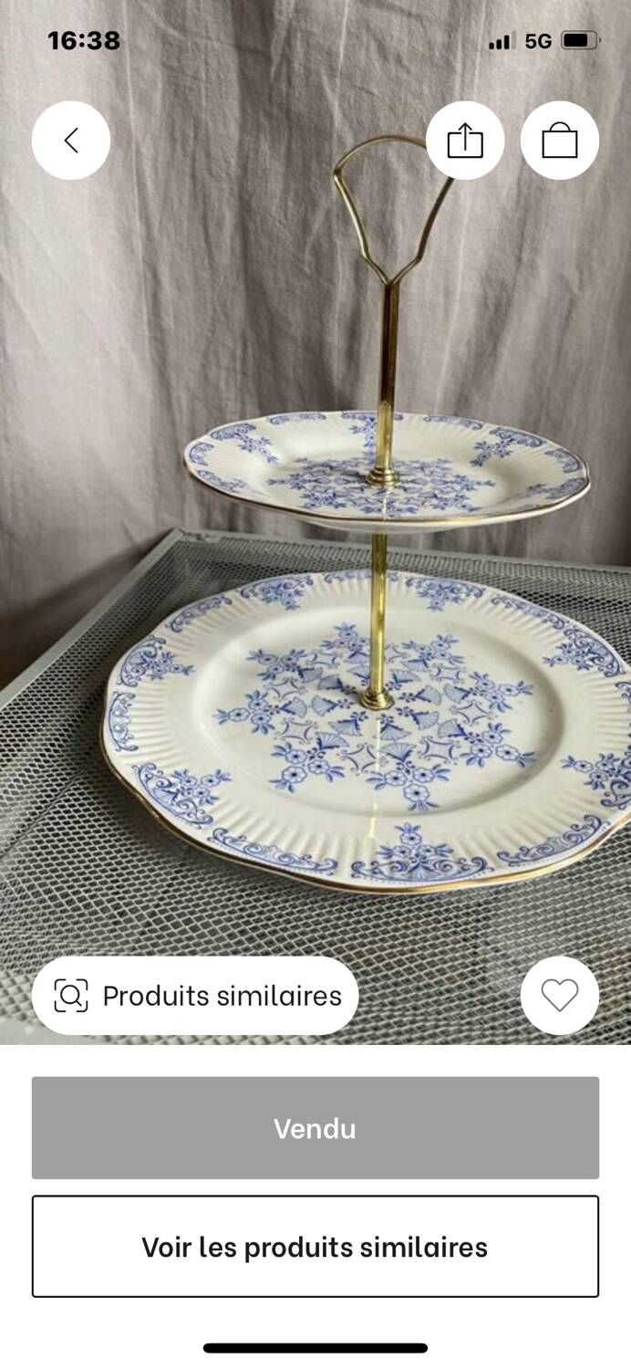 Vintage two-tier English porcelain servant