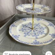 Serviteur en porcelaine anglais, deux étages vintage