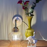 Vintage tulip angled wall light in amber glass