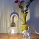 Applique coudée tulipe vintage en verre ambré