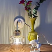 Vintage tulip angled wall light in amber glass