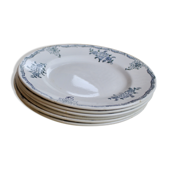 Lot de 6 assiettes en terre de fer manufacture de saint-amand