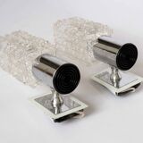 Pair of Targetti glass and chrome wall lights