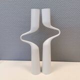 Set of two white design candle holders designed by mikaela Dörfel for menu, Denmark