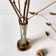 Amber glass soliflore vase, four-lobed base, 1960s-1970s.