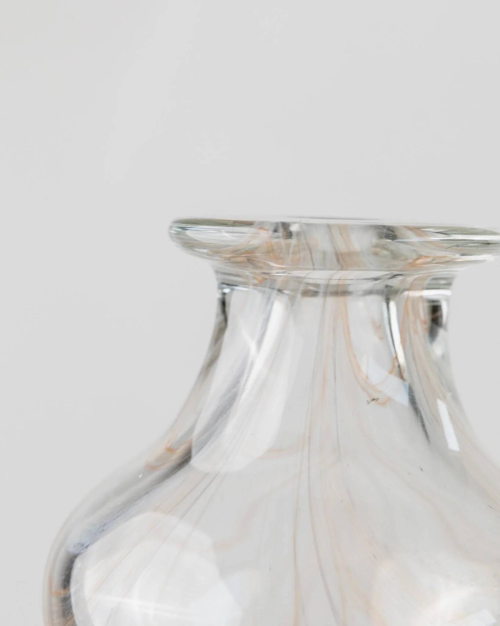 Vintage Murano glass vase - subtly swirled transparent glass - Italy 1970s - table decoration, gift idea