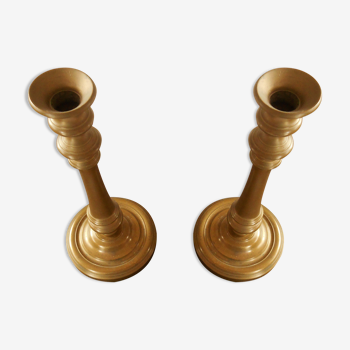 Pair of brass candlesticks