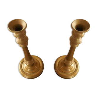 Pair of brass candlesticks