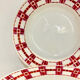 5 hollow plates in burgundy and red earthenware Stuart mill ds loups