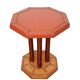 Coffee table, 1920s, beech wood and leather, vintage