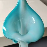 Soliflore vase in floral shape/Arum Flower. In opaline/blown glass. High 34 cm