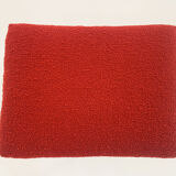 Stool in red wool boucle fabric, poland, 1960s