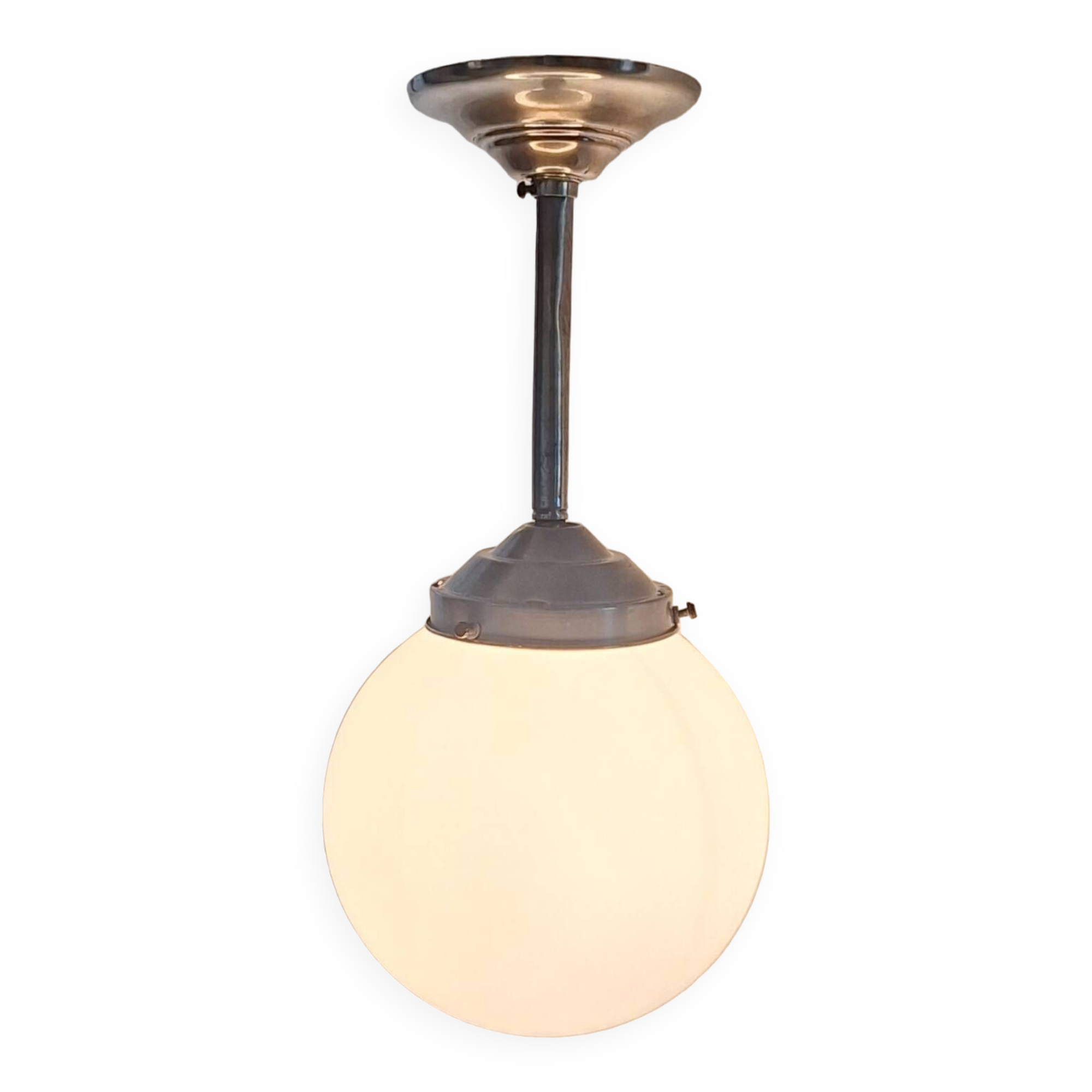 Art deco opaline ball chandelier