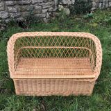 Vintage 60s rattan storage bench