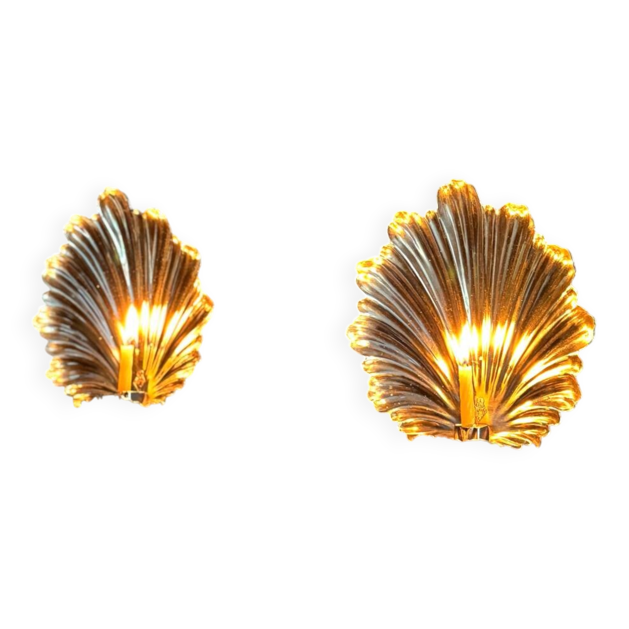 Paire d’appliques argentées, coquille Rococo, Angleterre 1879