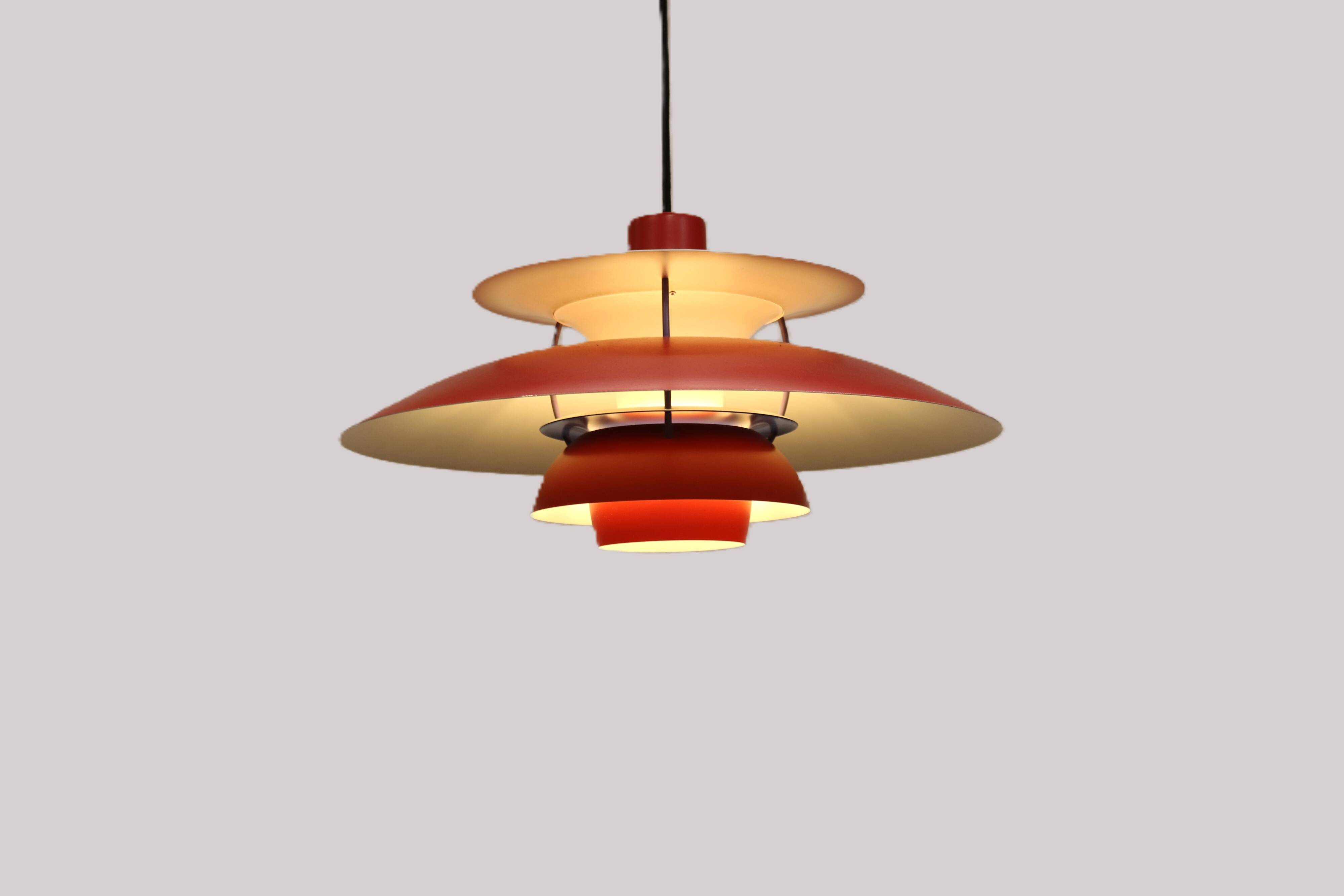 The genuine Danish item - PH5 pendant - original red colour - Louis Poulsen -