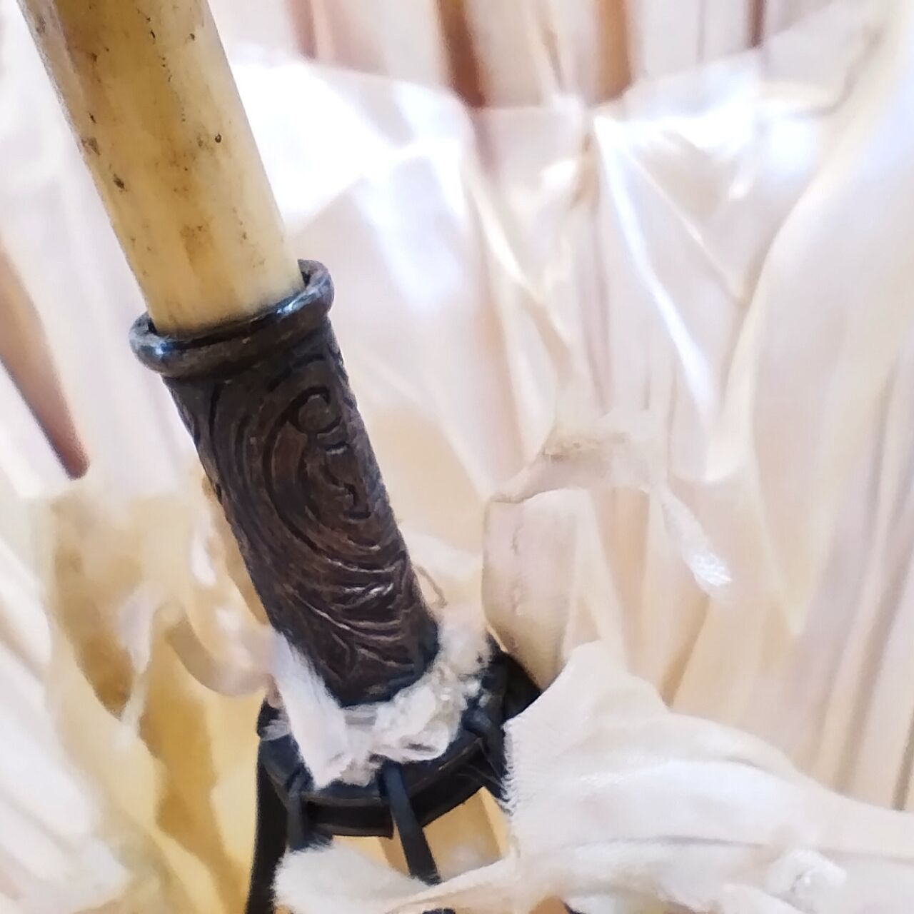 Old silk and carved ivory umbrella