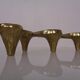 Large Brutalist Bronze Candleholder by Michael Harjes, 1960s