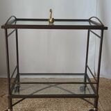 Vintage metal and glass server