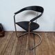 Fauteuil vintage métal chromé et cuir design italien