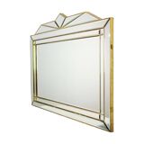 Large faceted deknudt mirror xl hollywood regency design