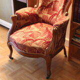 Armchair shepherdess red beige vintage antique