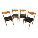 Set of 4 Baumann chairs, “Silva” model, Scandinavian design, 1970s