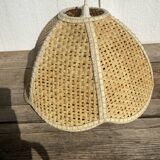 Rattan and flower cane hanging lamp