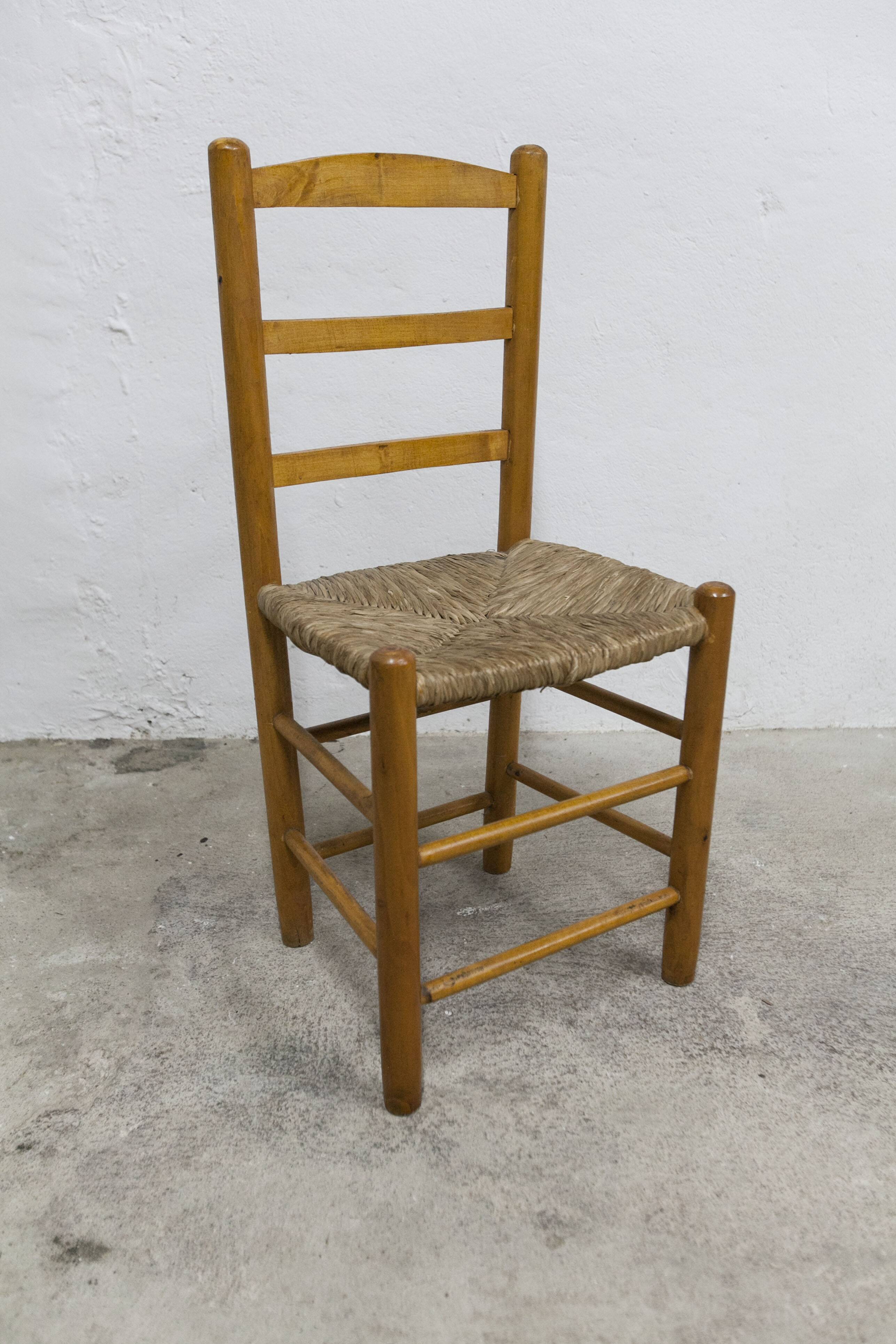 Pair of rustic chairs in solid ash
