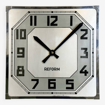 Vintage Swiss Square Wall Clock from Reform, 1950s