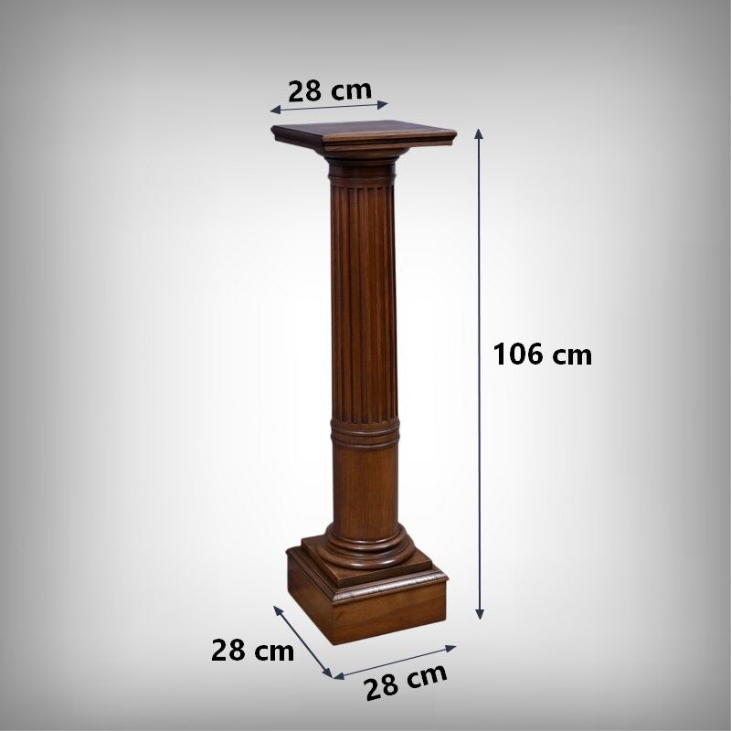 Solid walnut column, Louis XVI style – late 19th century