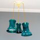Green cast iron cascading chandelier